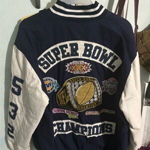 Dallas Cowboys Vintage RARE Super Bowl Champions Patch Varsity Bomber Jacket MED